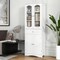 63 Inch Tall Freestanding Bathroom Storage Cabinet with 3-Position Adjustable Shelves and 2 Glass Doors